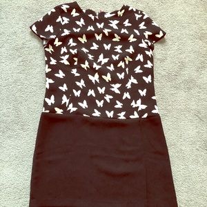✨Sold✨ Loft Black and White Butterfly Dress